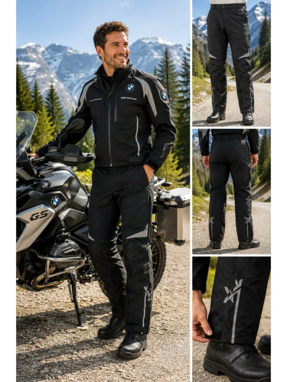 NEW BMW Motorrad XRide Mens Pants Size 56 EU Black Polyester Protective Gear